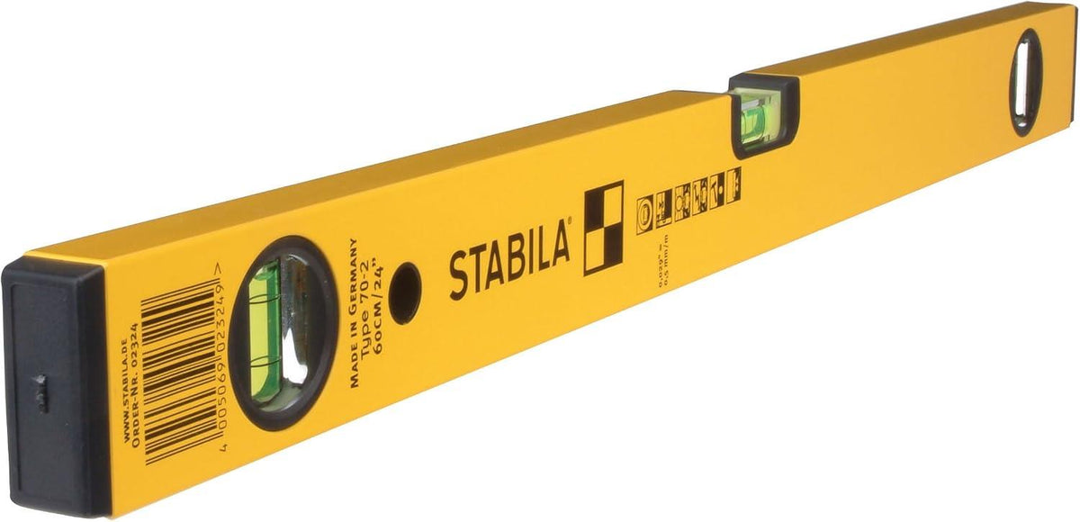 STABILA Type 70-2 Double Plumb Spirit Level All Sizes – 3 Vial Lightweight Aluminium Level with Long-Term Accuracy