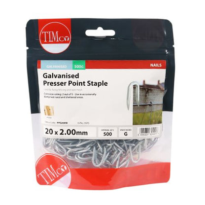 TIMCO Presser Point Staple - Galv 20 x 2.00 Pack 0.5