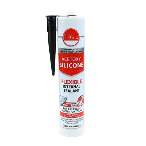 TIMCO Acetoxy Silicone Black Black 300ml Pack 1.0