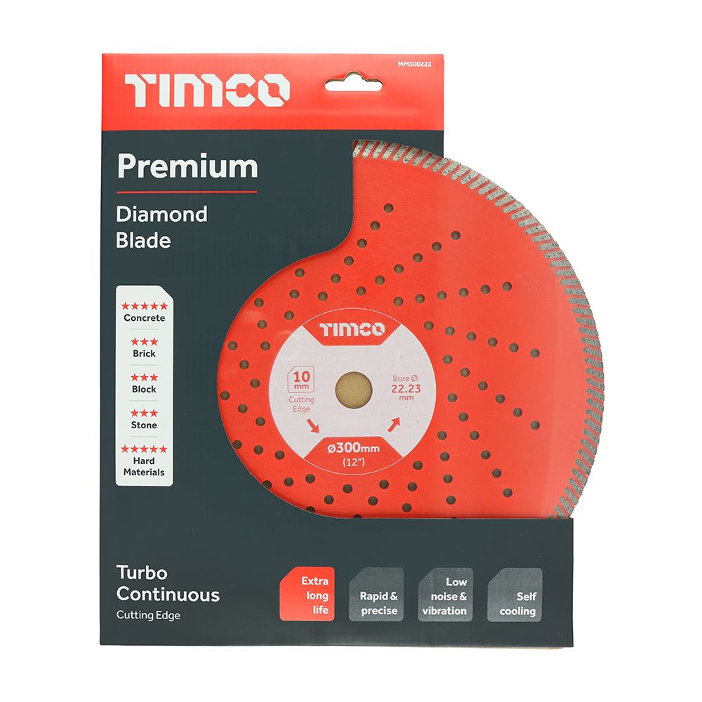 TIMCO Prem Diamond Blade Turbo Cont 300 x 22.2 Pack 1