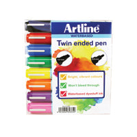 Artline 2In1 Fchrt Mrkr Pk8 Ast
