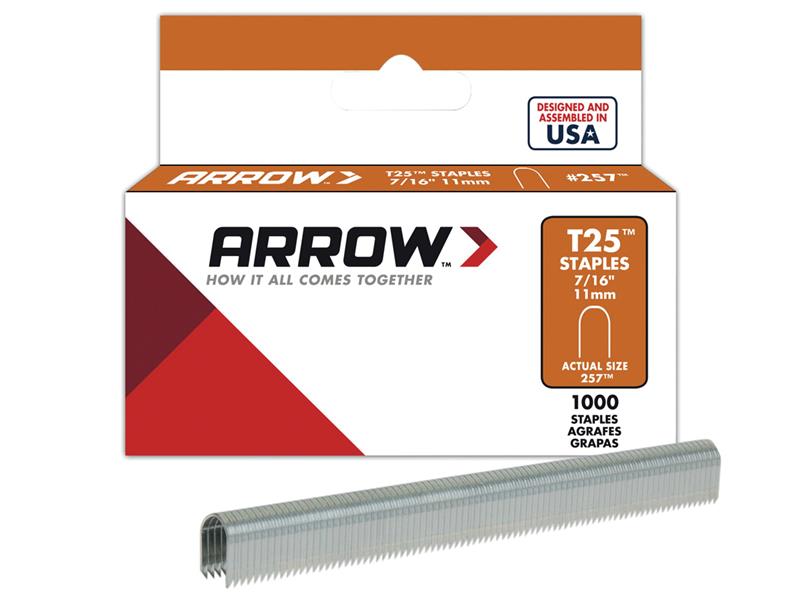 Arrow  T25 Staples 11mm (7/16in) Box 1000