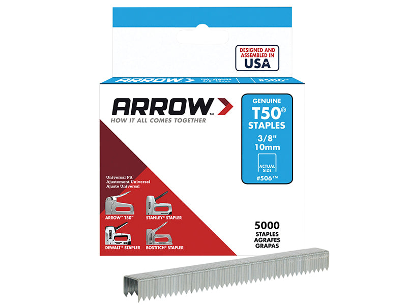 Arrow A506IP T50 Staples 10mm (3/8in) Bulk Pack 5000