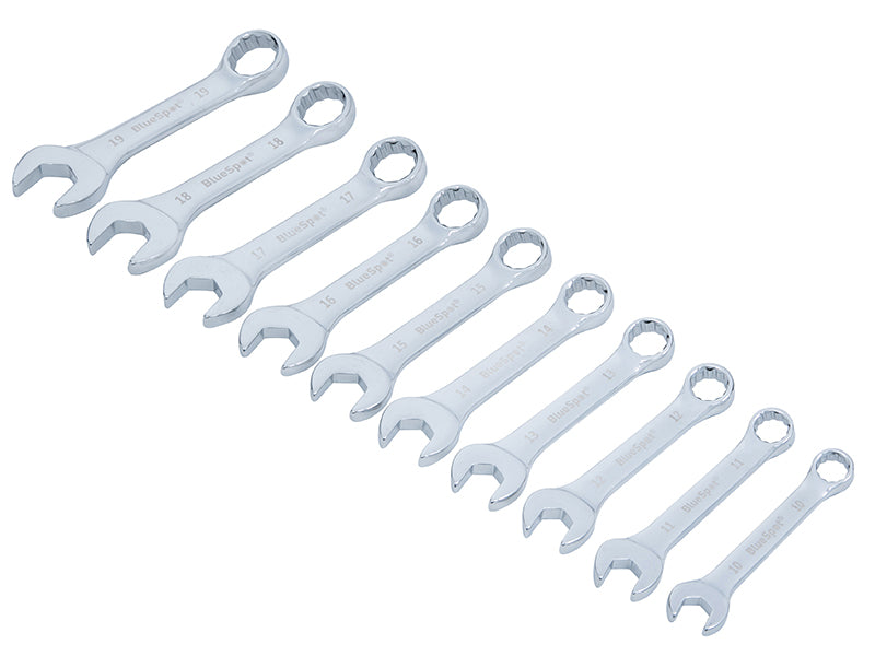 BlueSpotTools 04110 Stubby Combination Spanner Set, 10 Piece