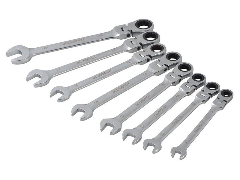 BlueSpotTools 04300 Flexible Head Ratchet Set, 8 Piece