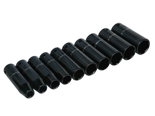 BlueSpotTools 1536 1/2in Metric Deep Impact Socket Set 10-24mm, 10 Piece