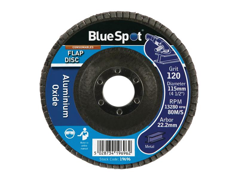 BlueSpotTools 19696 Sanding Flap Disc 115mm 120 Grit