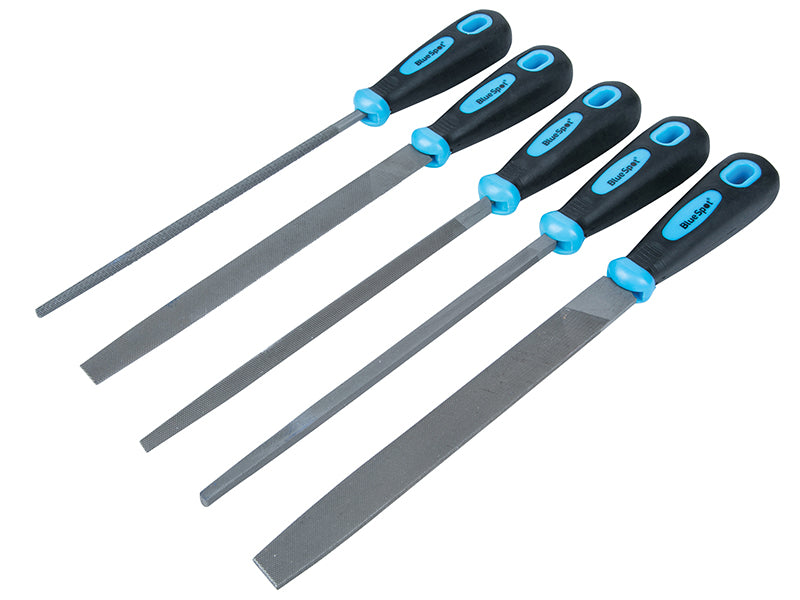 BlueSpotTools 22654 Soft Grip Handled File Set, 5 Piece