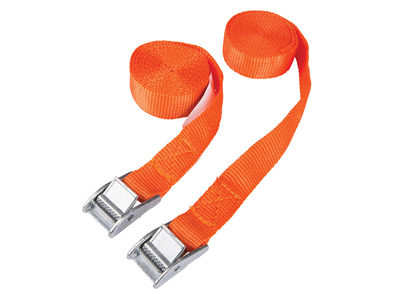 BlueSpotTools 45404 Cam Buckle Tie-Down Straps Twin Pack 2.5m