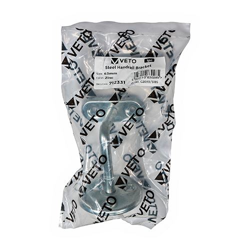 TIMCO Steel Handrail Bracket Zinc 63mm Pack 1