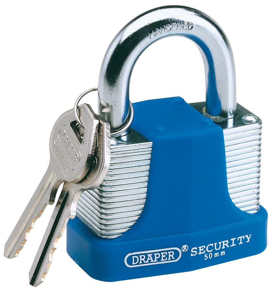 Draper HIGH SEC.LAMINATED P/LOCK 50MM 64182 Laminated Steel Padlocks