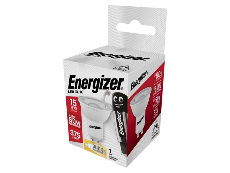 Energizer� S8826 LED GU10 36� Dimmable Bulb, Warm White 375 lm 4.6W
