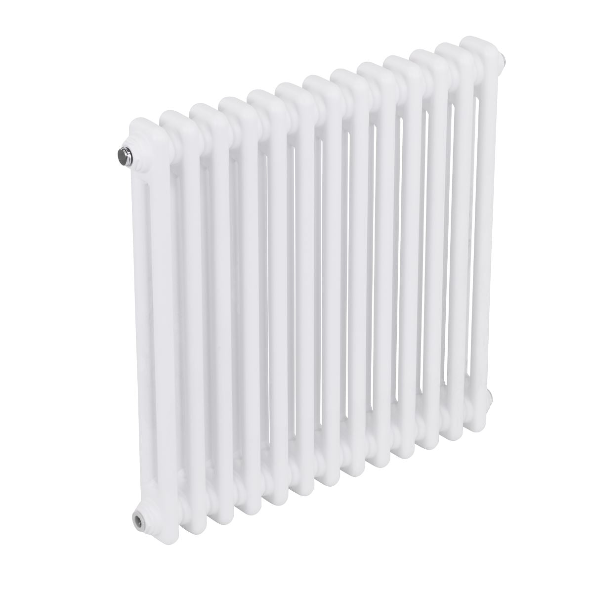 Baridi DH367 Horizontal Traditional 2 Column Radiator 600 x 607mm - White | Steel | Horizontal traditional two column radiator delivers a BTU output