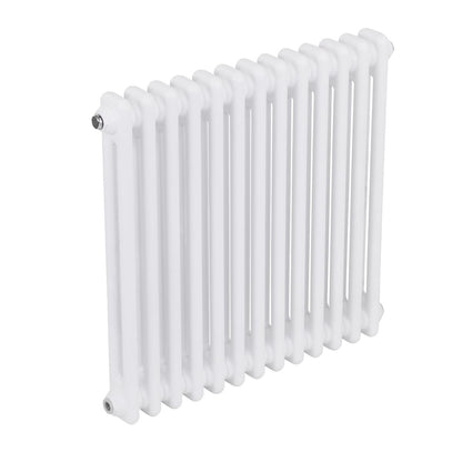 Baridi DH367 Horizontal Traditional 2 Column Radiator 600 x 607mm - White | Steel | Horizontal traditional two column radiator delivers a BTU output