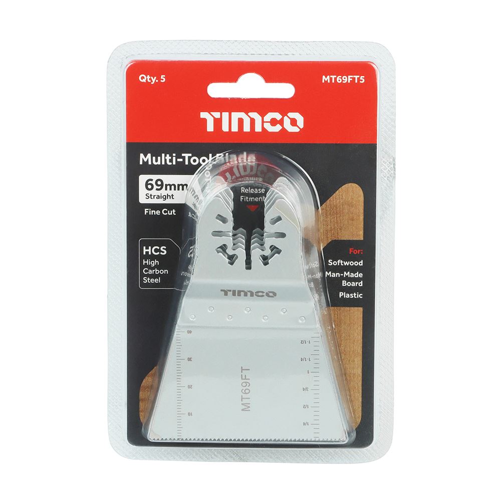 TIMCO MTool Blade Straight Fine 69mm Pack 5