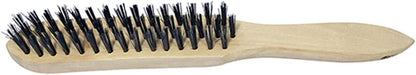 Timco Wooden Handle Scratch Brush Steel 3 Row Wire Brush for Rust & Paint