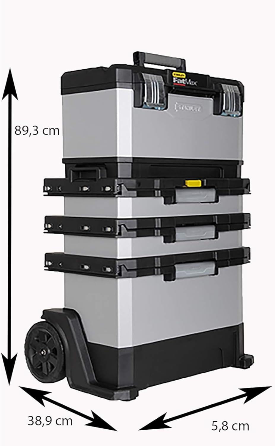 Stanley FatMax Rolling Tool Box Workshop Metal Plastic Storage Case 1-95-622