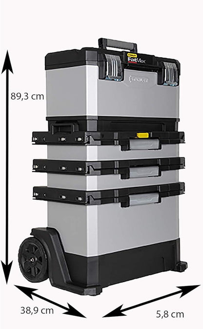 Stanley FatMax Rolling Tool Box Workshop Metal Plastic Storage Case 1-95-622