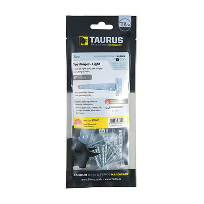 TIMCO Light Tee Hinge Pair Zinc 4" Pack 1