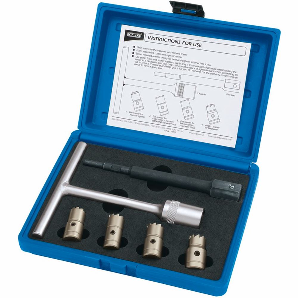 Draper 6PC DIESEL INJECT. SEAT CUTTER 30823 Diesel Injector Seat Cutter Set (6 Piece)
