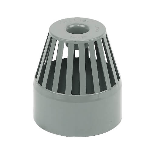 FLOPLAST RING-SEAL VENT TERMINAL;4" SOIL/110MM GREY
