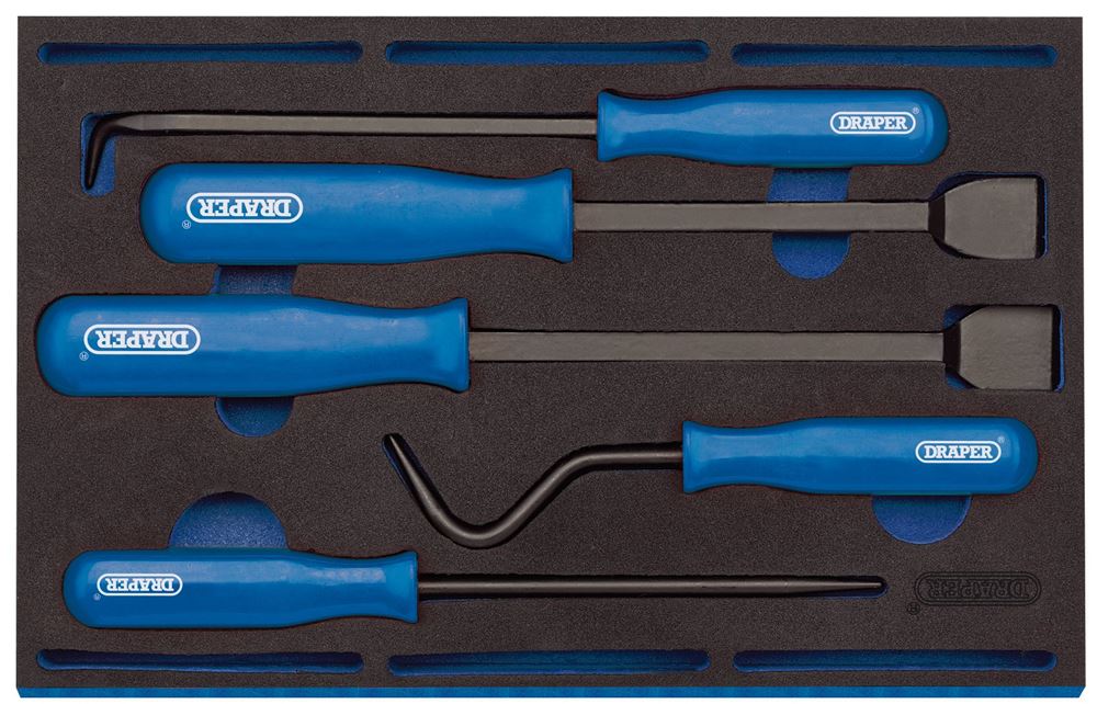 Draper 5PC SCRAPER & REMOVER SET 63497 Scraper and Remover Set in 1/4 Drawer EVA Insert Tray (5 Piece)
