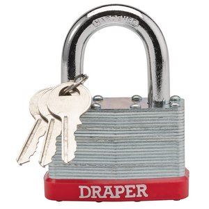 Draper 65MM STEEL LAMINATED P/L 68807 Laminated Steel Padlocks