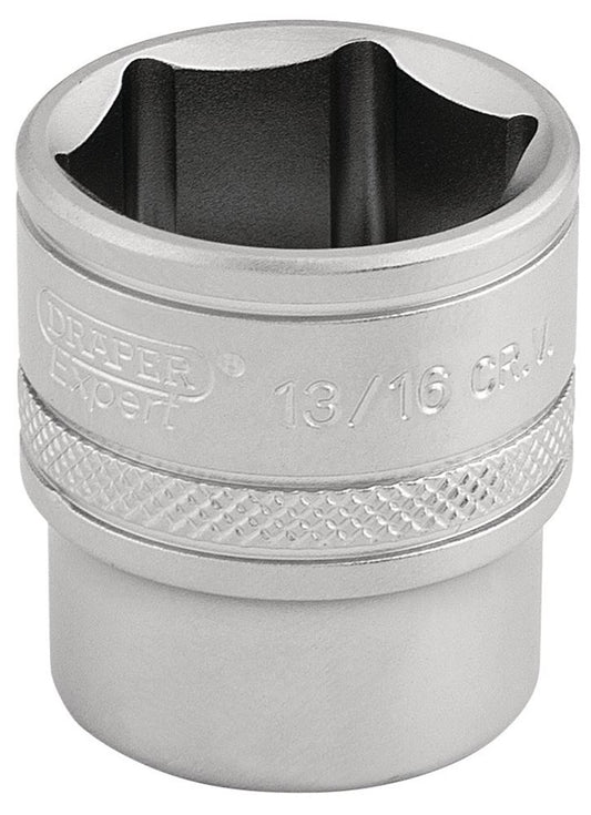 16575 Draper Expert Expert 6 Point Imperial Socket, 3/8 Sq. Dr., 13/16 D-AF/MS 3/8 Sockets Professional Trade DIY Workshop Garage Use