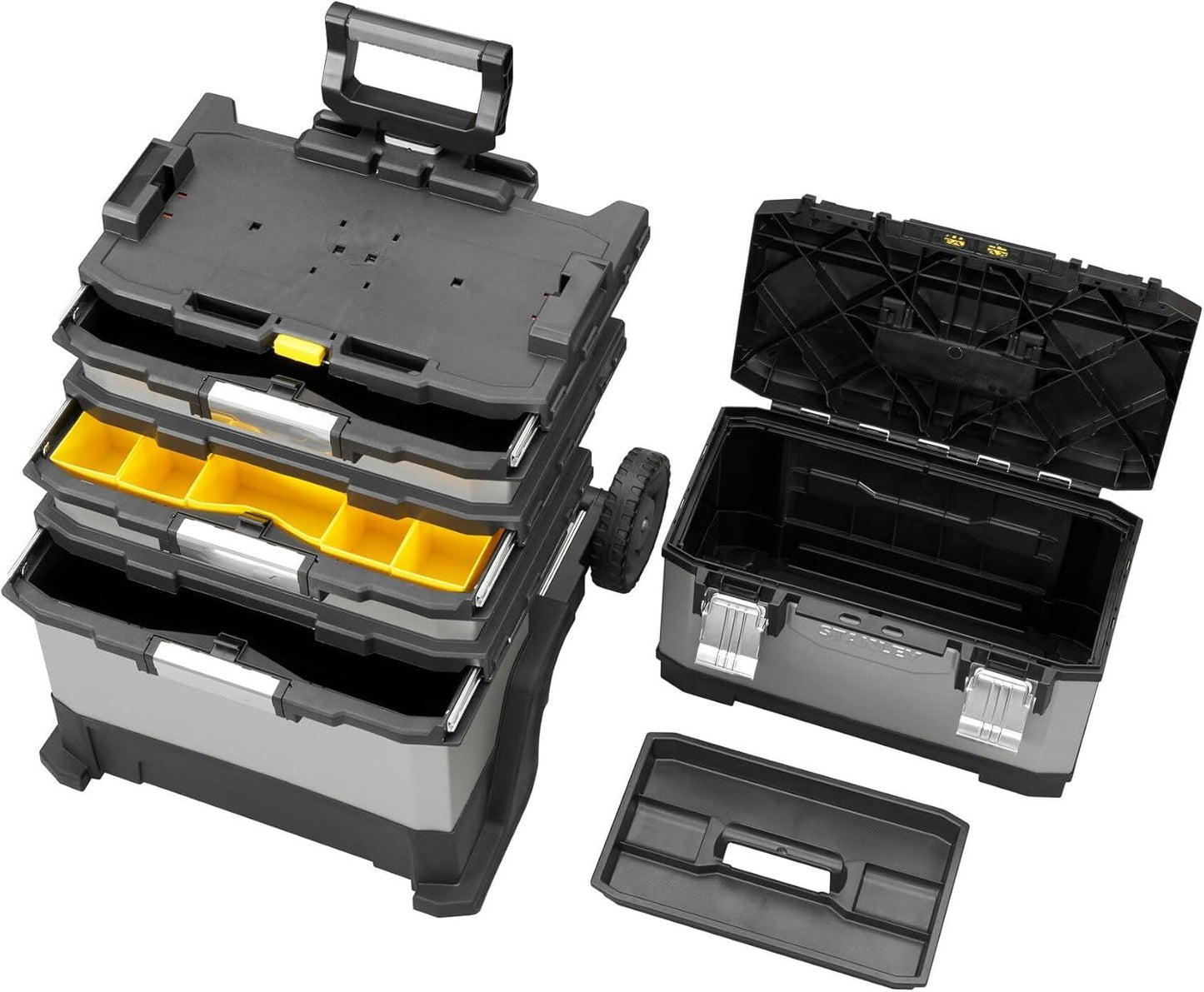 Stanley FatMax Rolling Tool Box Workshop Metal Plastic Storage Case 1-95-622