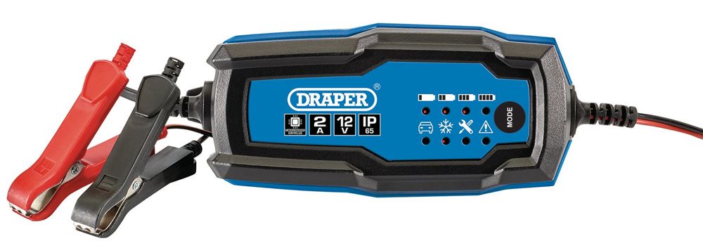 DRAPER 53488 - 12V Smart Charger and Battery Maintainer, 2A