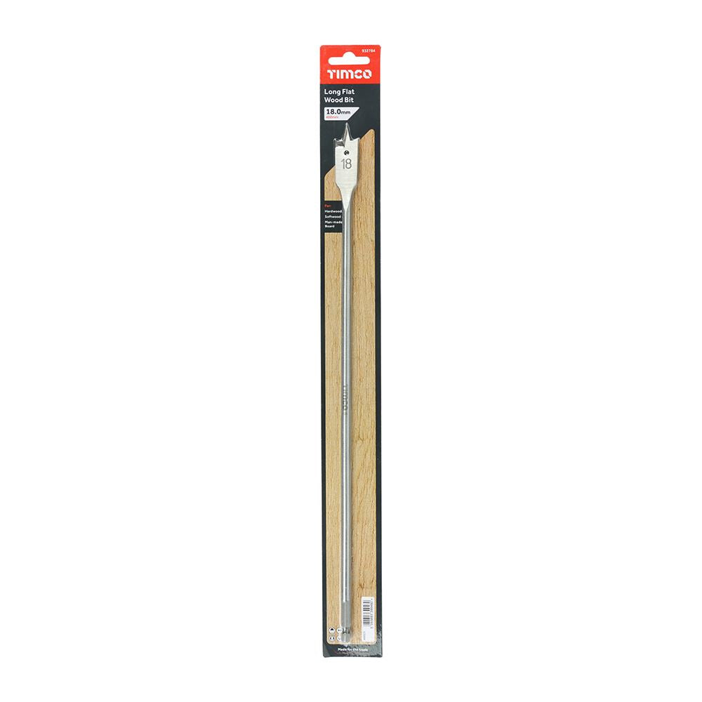 TIMCO Long Flat Wood Bit 18.0 x 400 Pack 1
