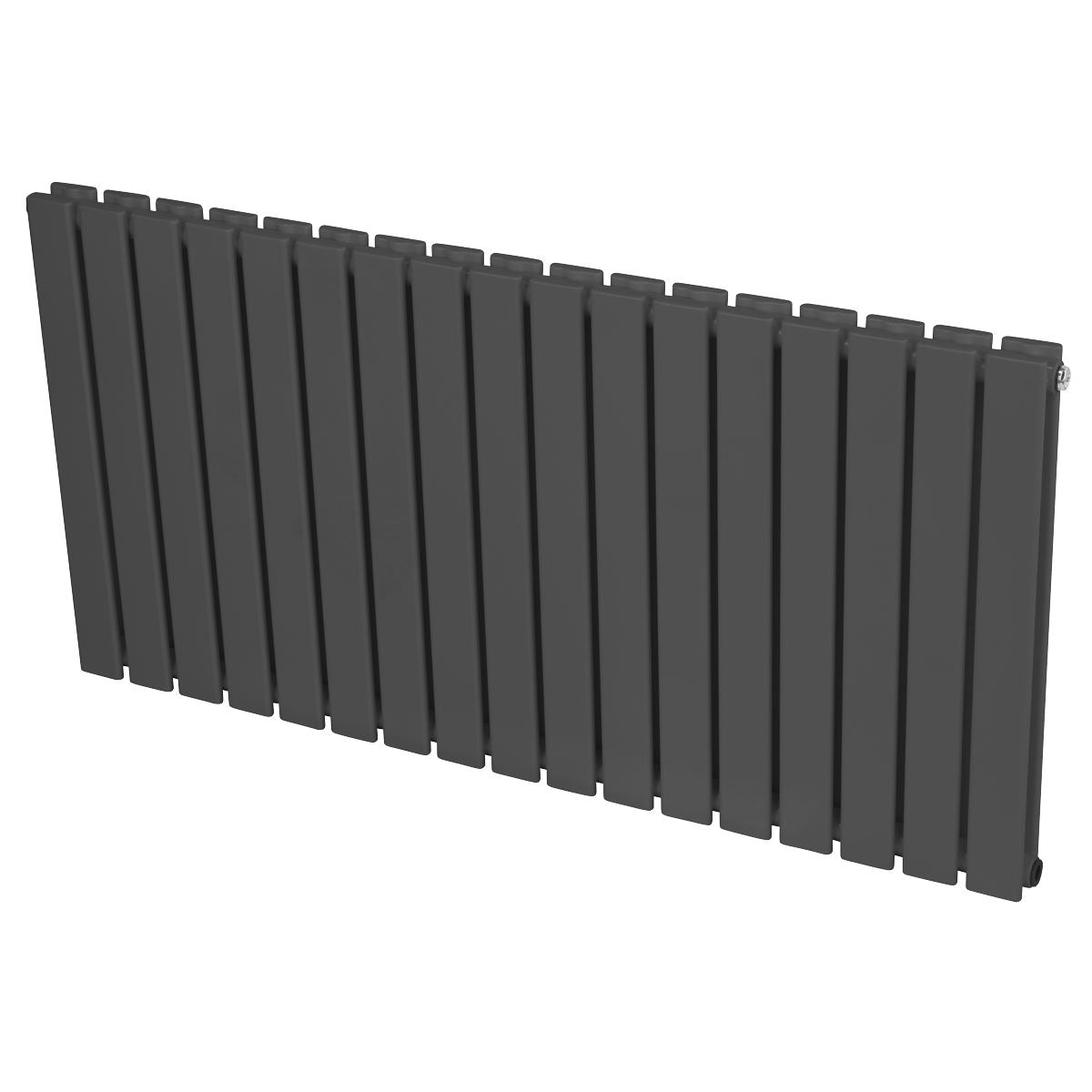 Baridi DH342 Horizontal Radiator Contemporary Double Flat Panel Design 600 x 1190mm - Anthracite | Steel | Horizontal flat panel design delivers a BTU