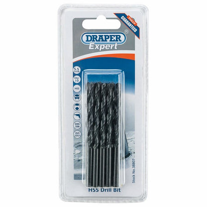 Draper 5.5MM HSS TWIST DRILL BOX 10 38807 Metric HSS Drill Bits (Pack of 10 or 5)