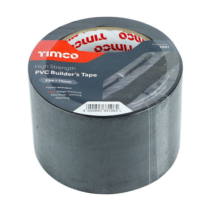TIMCO HS Builders Tape Black nan 33m x 75mm Pack 1.0