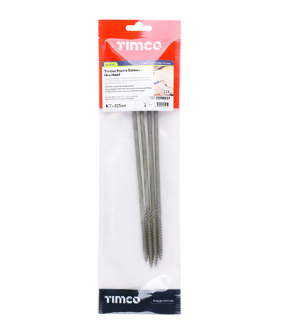 TIMCO Hex Head Timber Construction Screws 6.7mm Exterior Green – Various Lengths and Pack Sizes for Landscaping, Timber Framing and Structural Timber Fixing
