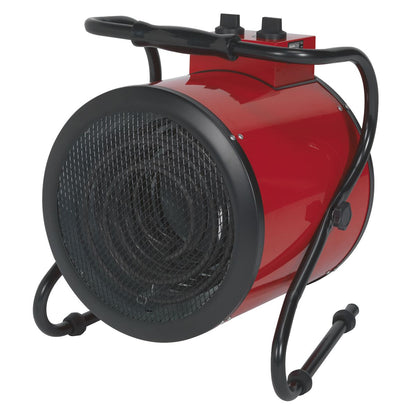 Sealey EH9001 Industrial Fan Heater 9kW/400V | 31,000Btu/hr, 4500/9000W, 400V-16A, Thermostat, Overheat Protection, Tip-Over Switch, Adjustable