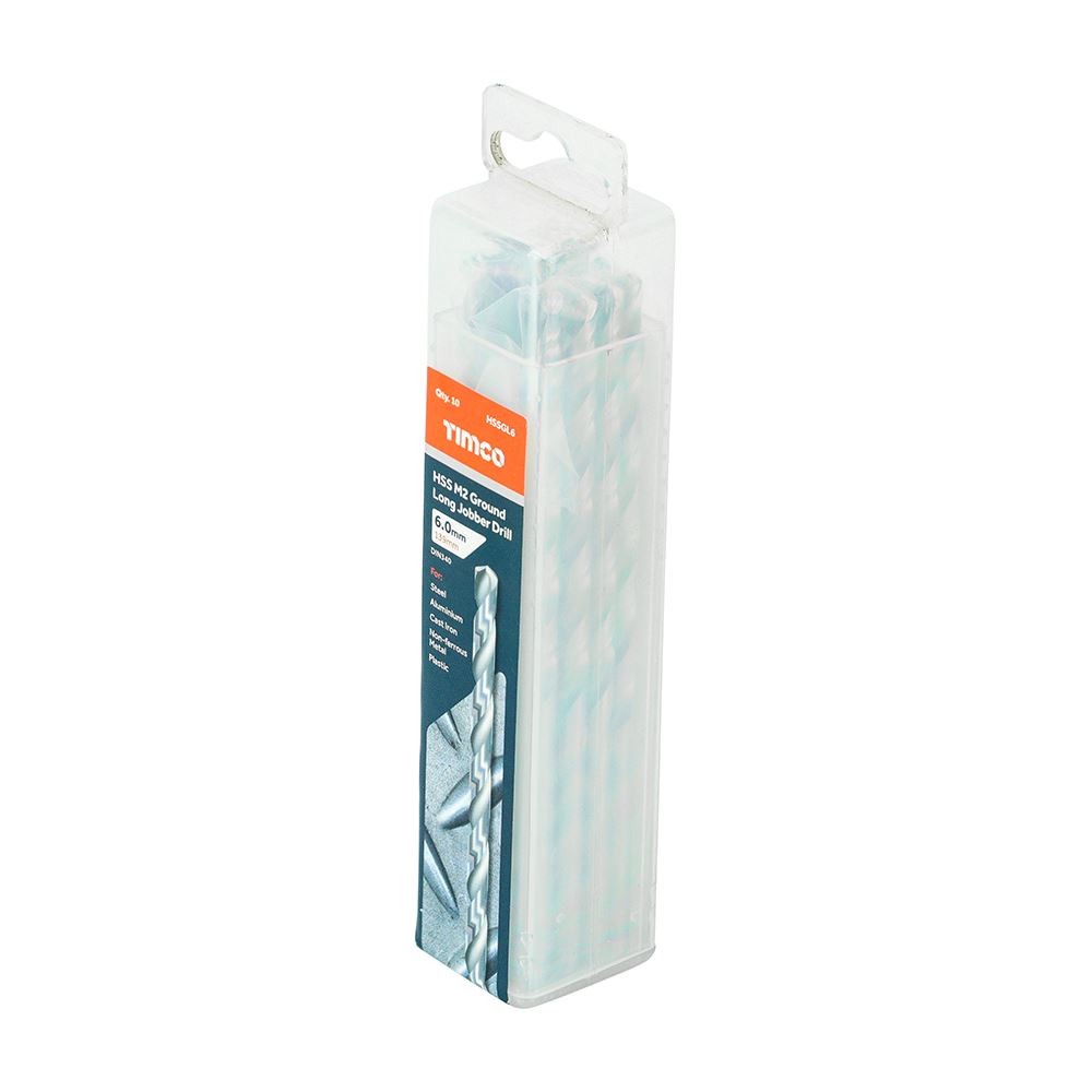 TIMCO HSS-G Long Series Drill Bit M2 6.0mm Pack 10