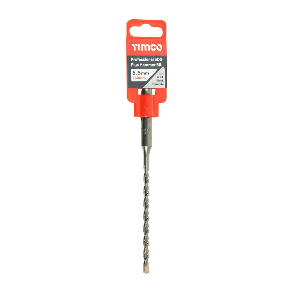 TIMCO Pro SDS Plus Hammer Bits 5.5 x 160 Pack 1