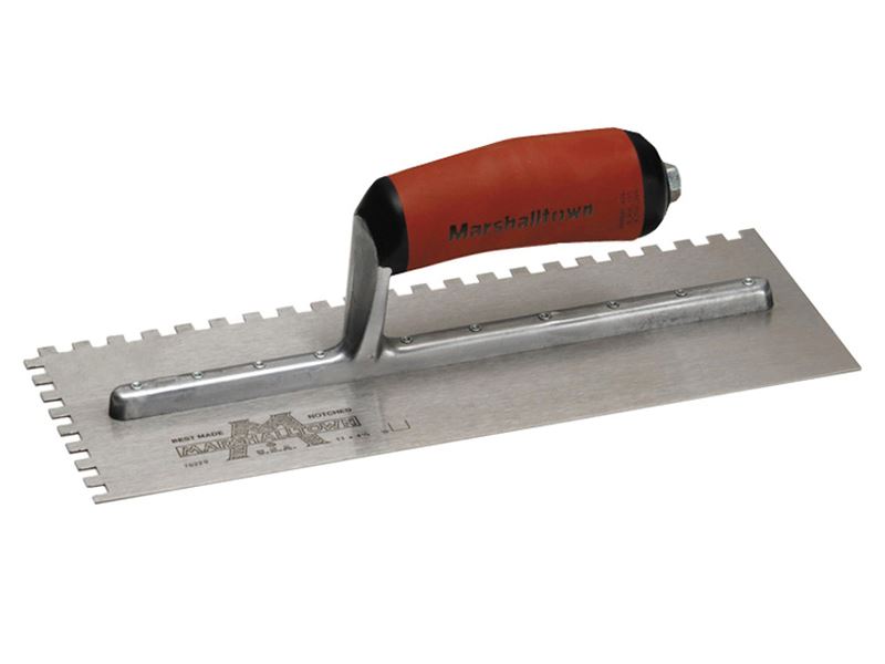 Marshalltown M702SD M702SD Notched Trowel Square 1/4in DuraSoft� Handle 11 x 4.1/2in