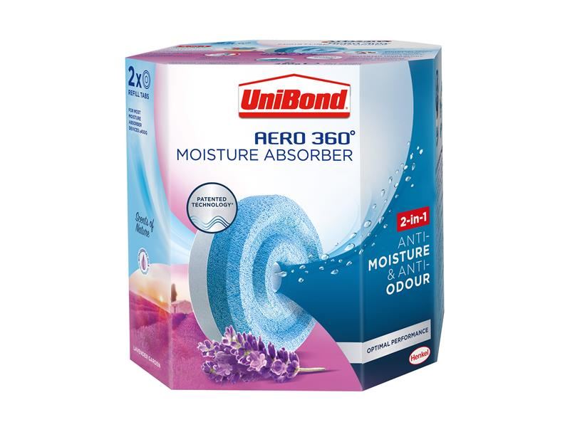 UniBond 2631291 Aero 360 Moisture Absorber Lavender Garden Refills (Pack 2)