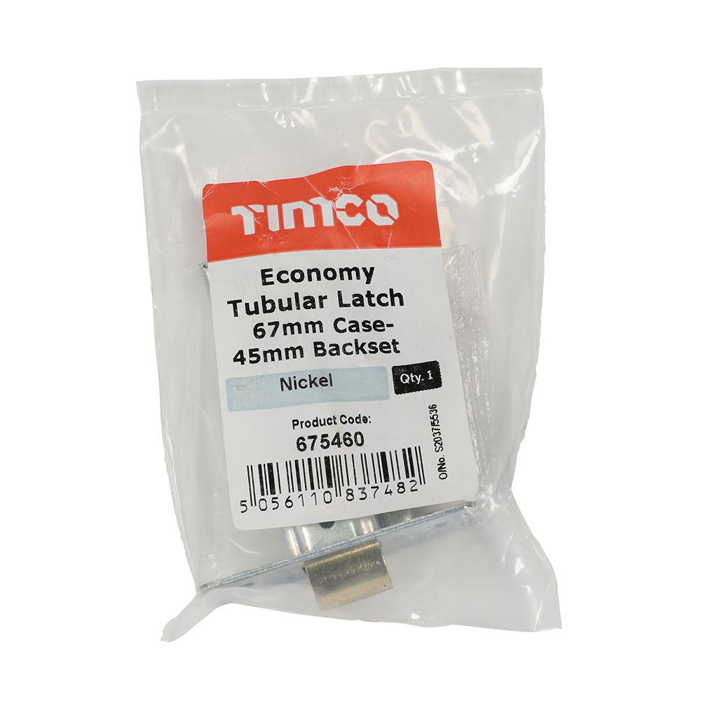 TIMCO Eco Tubular Latch Nickel 67mm Pack 1