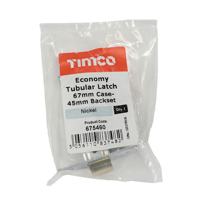 TIMCO Eco Tubular Latch Nickel 67mm Pack 1