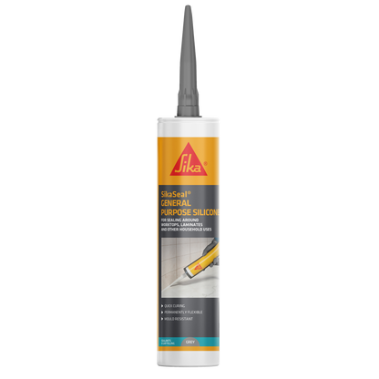 Sika General Purpose Silicone Sealant 310ml Waterproof Flexible Sealant for Kitchens Bathrooms Windows Doors Glazing and General Building Applications