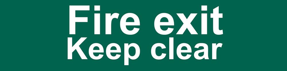 Draper FIRE EXIT KEEP CLEAR TEXT SIGN 73221 Safe Condition Signs