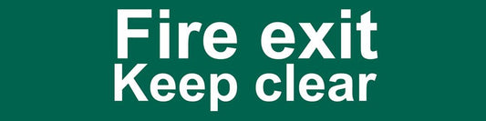 73221 Draper Fire Exit Keep Clear Safety Sign, 200 x 50mm SS72 Safe Condition Signs Professional Trade DIY Workshop Garage Use