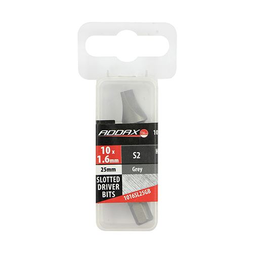 TIMCO Slotted Driver Bit - S2 Grey 10.0 x 1.6 x 25 Grey Pack 2