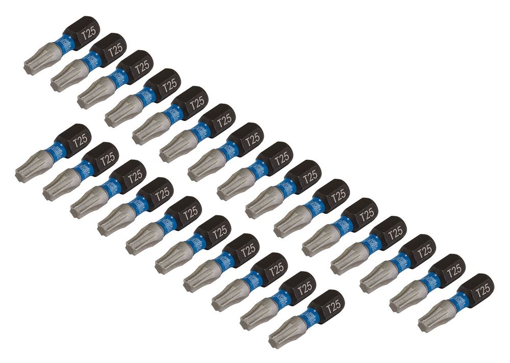Draper T25X25MM IMPACT S/D BIT 25PK 05695 TX-STARÂ® Impact Screwdriver Bits, 1/4" Hex