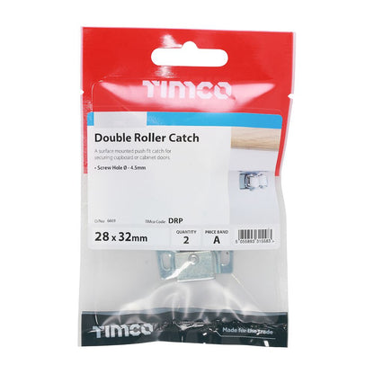 TIMCO Double Roller Catch 28 x 32 x 1 Pack 2