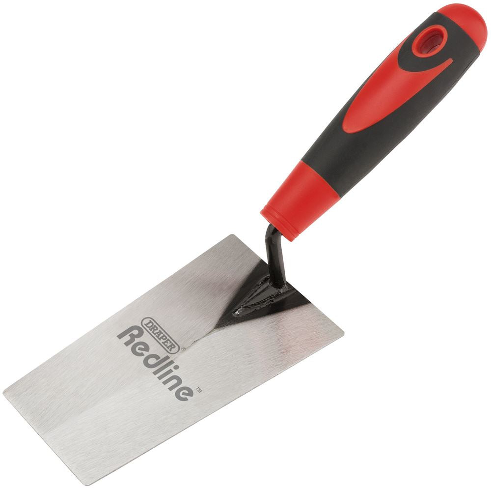 69127 Draper Redline Redline Bucket Trowel with Soft Grip, 140mm RL-BKT/SG/B Trowels, Floats and Hawks Professional Trade DIY Workshop Garage Use