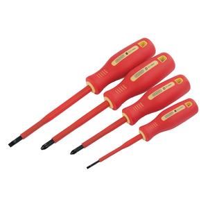 Draper SET OF 4 INSULATED S/DRIVERS 46539 46539 VDE Approved Fully Insulated Soft Grip Screwdriver Set (4 Piece)